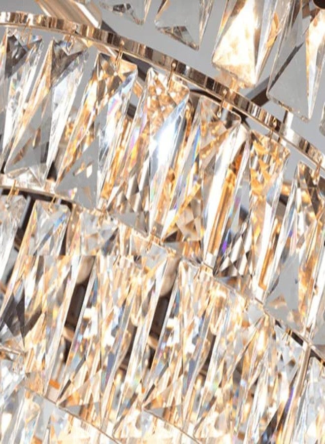Virya Modern Crystal Chandeliers Black Gold K9 Crystal 3 Tier Round Crystal Chandelier Ceiling Light Fixture for Living Room and Hallway 400mm - Image 2
